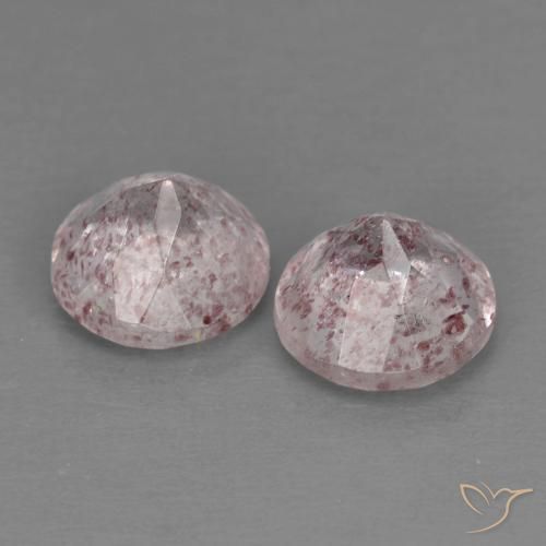 Gemme di Quarzo fragola Rosa chiaro naturale da 2.53 ct, Rotondo, Trasparente