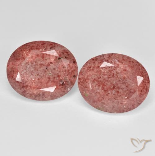 8.99ctw Naturale Rosa medio Quarzo Fragola, Ovale, Trasparente