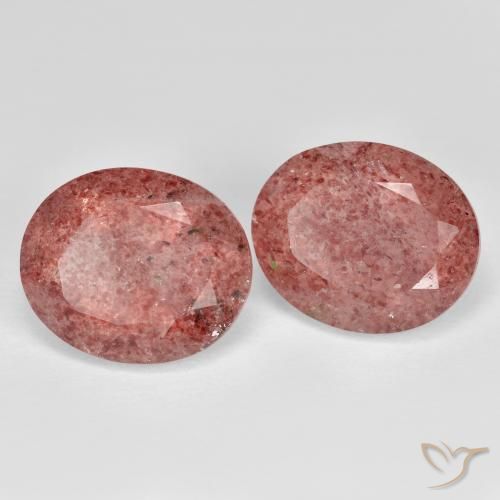 Gemme di Quarzo fragola Rosa medio naturale da 8.99 ct, Ovale, Trasparente