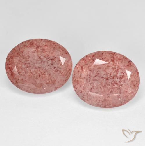 9.62ctw Naturale Rosa rosa Quarzo Fragola, Ovale, Traslucido