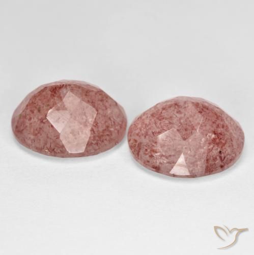 Gemme di Quarzo fragola Rosa rosa naturale da 9.62 ct, Ovale, Traslucido