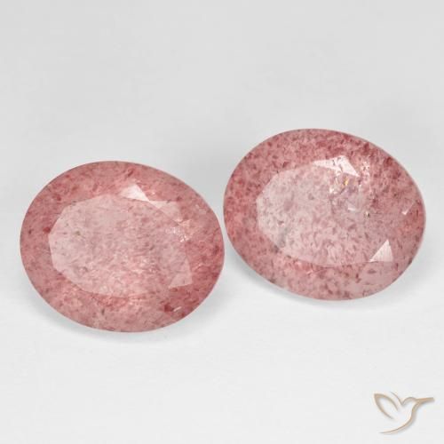 Gemme di Quarzo fragola Rosa medio-chiaro naturale da 8.94 ct, Ovale, Trasparente