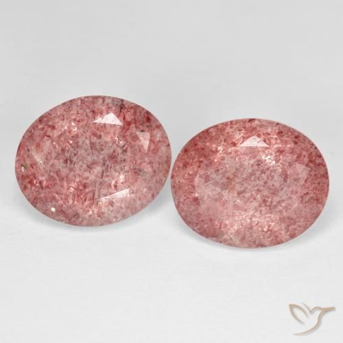 8.37ctw Naturale Rosa rosa Quarzo Fragola, Ovale, Trasparente