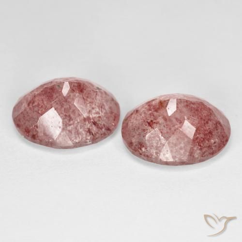 Gemme di Quarzo fragola Rosa rosa naturale da 8.37 ct, Ovale, Trasparente