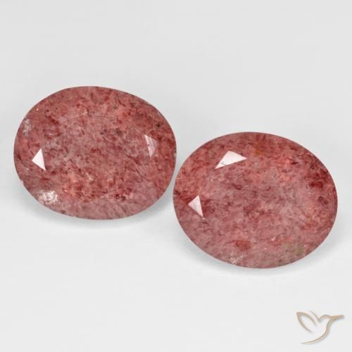 9.51ctw Naturale Rosa intenso rosa Quarzo Fragola, Ovale, Trasparente