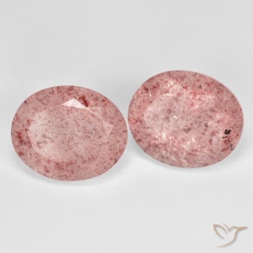 Gemme di Quarzo fragola Rosa chiaro naturale da 9.13 ct, Ovale, Trasparente