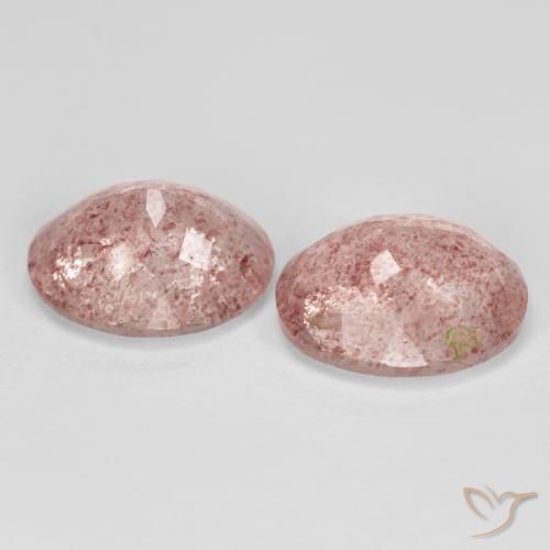 Gemme di Quarzo fragola Rosa terroso naturale da 8.38 ct, Ovale, Trasparente