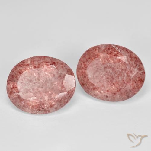 Gemme di Quarzo fragola Rosa medio naturale da 8.32 ct, Ovale, Trasparente