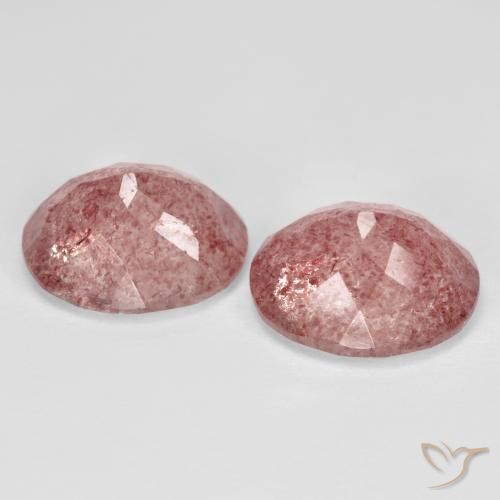 Gemme di Quarzo fragola Rosa chiaro naturale da 9.14 ct, Ovale, Trasparente