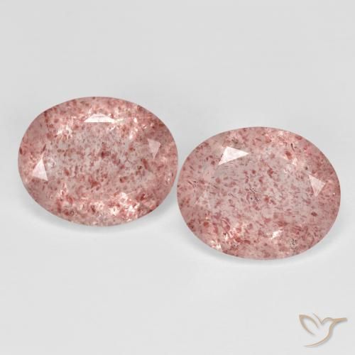 7.30ctw Naturale Rosa chiaro Quarzo Fragola, Ovale, Trasparente