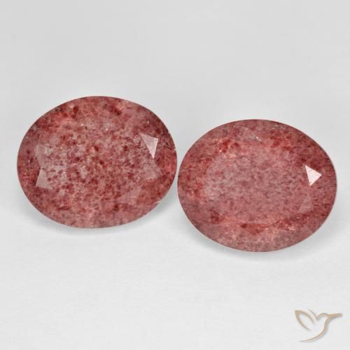 Gemme di Quarzo fragola Rosa rossastra naturale da 8.31 ct, Ovale, Trasparente