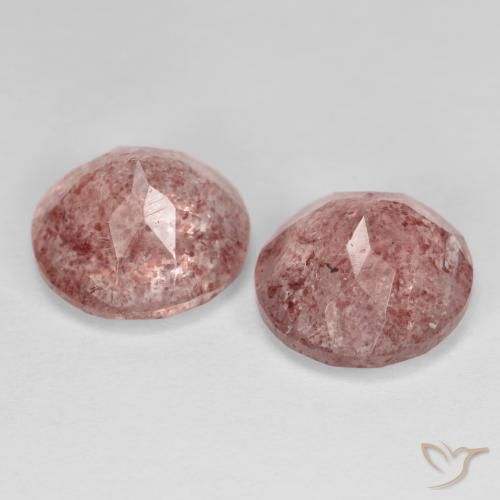 Gemme di Quarzo fragola Rosa medio-chiaro naturale da 6.61 ct, Rotondo, Trasparente