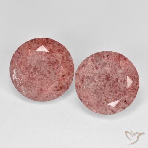 7.24ctw Naturale Rosa rosa Quarzo Fragola, Rotondo, Trasparente