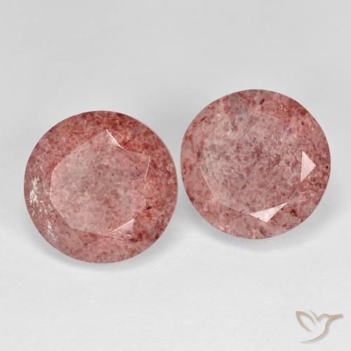 Gemme di Quarzo fragola Rosa rosa naturale da 7.24 ct, Rotondo, Trasparente