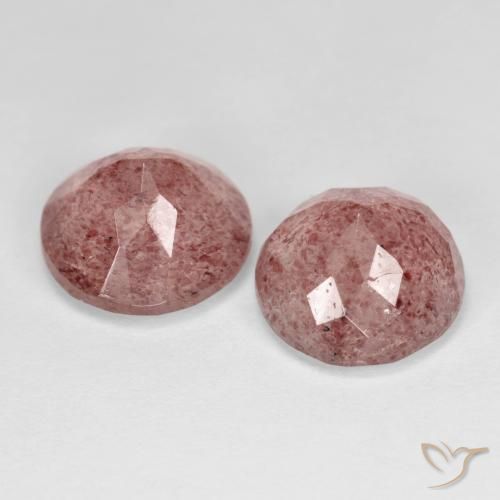 Gemme di Quarzo fragola Rosa rosa naturale da 7.24 ct, Rotondo, Trasparente