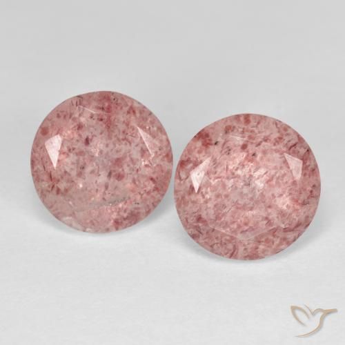 3.83ctw Naturale Rosa medio Quarzo Fragola, Rotondo, Trasparente