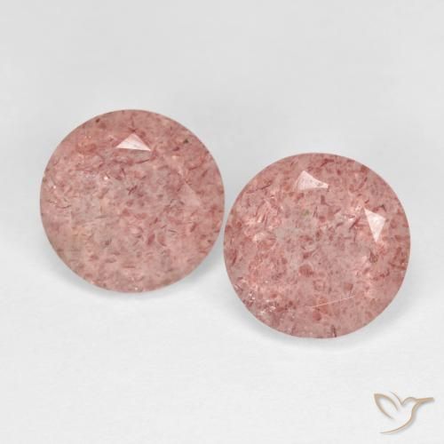 3.51ctw Naturale Rosa terroso Quarzo Fragola, Rotondo, Trasparente