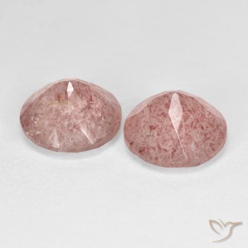 Gemme di Quarzo fragola Rosa terroso naturale da 3.51 ct, Rotondo, Trasparente