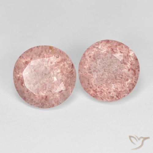 Gemme di Quarzo fragola Rosa chiaro naturale da 3.27 ct, Rotondo, Trasparente