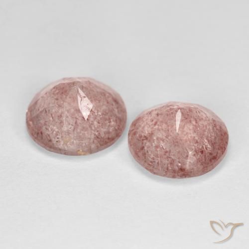Gemme di Quarzo fragola Rosa chiaro naturale da 3.27 ct, Rotondo, Trasparente