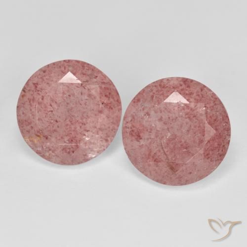 6.94ctw Naturale Tono rosa Quarzo Fragola, Rotondo, Trasparente