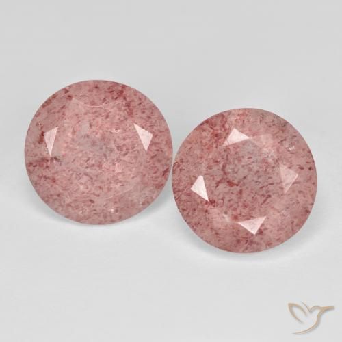 6.63ctw Naturale Rosa medio Quarzo Fragola, Rotondo, Traslucido