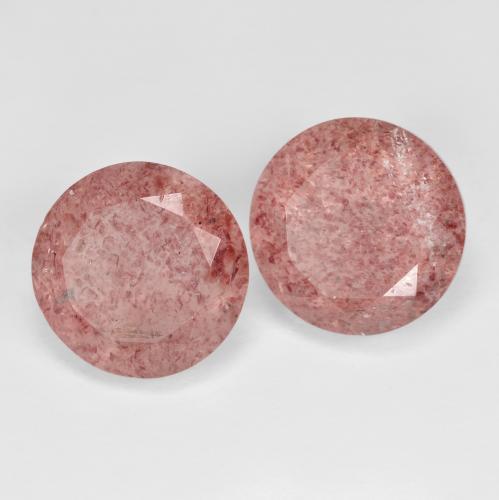 Gemme di Quarzo fragola Rosa rosa naturale da 7.82 ct, Rotondo, Traslucido