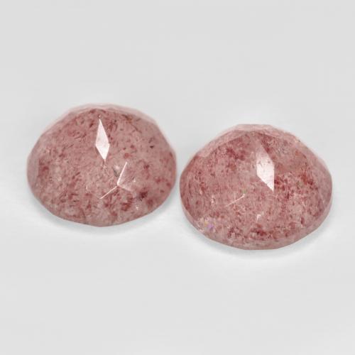 Gemme di Quarzo fragola Rosa rosa naturale da 7.82 ct, Rotondo, Traslucido