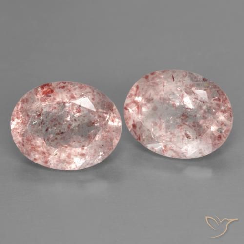 Gemme di Quarzo fragola Rosa medio naturale da 4.61 ct, Ovale, Trasparente