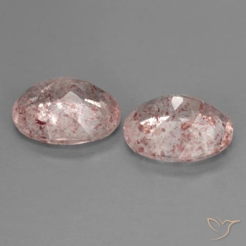 Gemme di Quarzo fragola Rosa medio naturale da 4.61 ct, Ovale, Trasparente