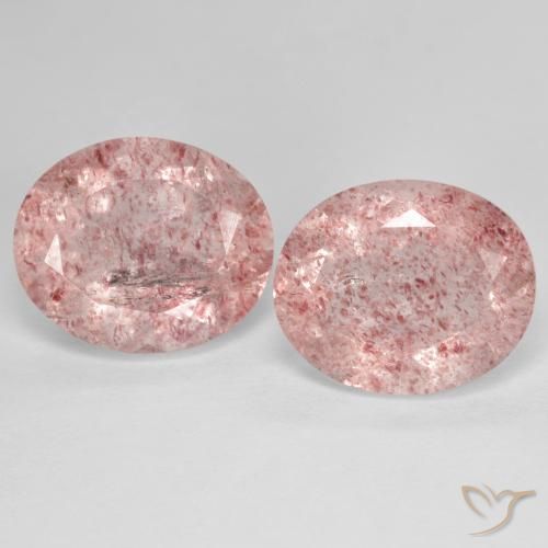 8.77ctw Naturale Rosa medio Quarzo Fragola, Ovale, Trasparente
