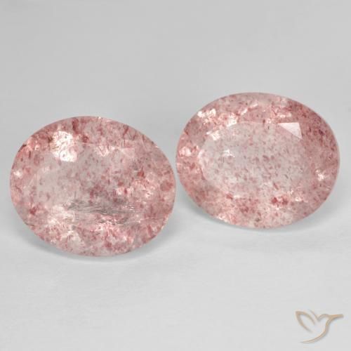 Gemme di Quarzo fragola Rosa medio naturale da 8.77 ct, Ovale, Trasparente