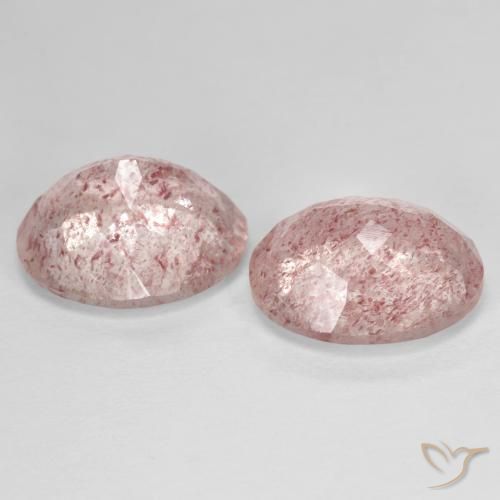 Gemme di Quarzo fragola Rosa medio naturale da 8.77 ct, Ovale, Trasparente