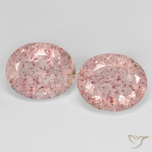 8.06ctw Naturale Rosa medio Quarzo Fragola, Ovale, Trasparente