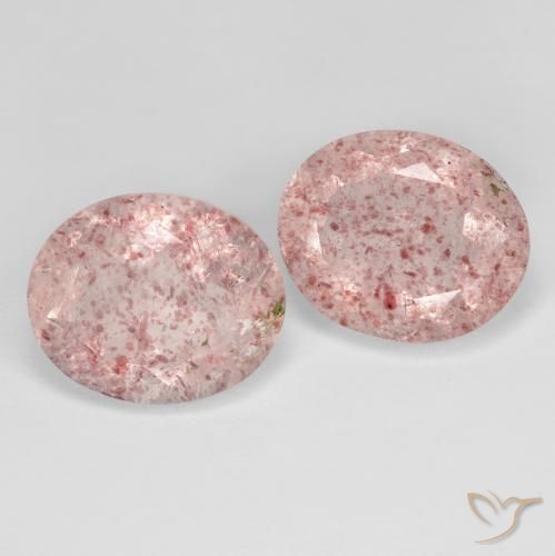 Gemme di Quarzo fragola Rosa medio naturale da 8.06 ct, Ovale, Trasparente
