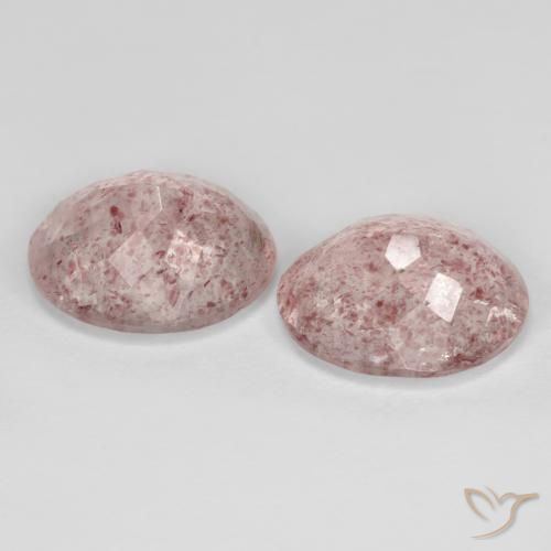 Gemme di Quarzo fragola Rosa medio naturale da 8.06 ct, Ovale, Trasparente