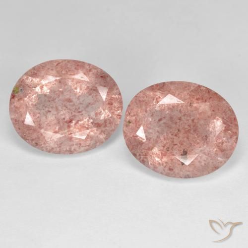 8.08ctw Naturale Rosa medio Quarzo Fragola, Ovale, Trasparente