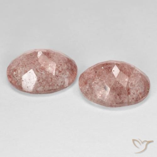 Gemme di Quarzo fragola Rosa medio naturale da 8.08 ct, Ovale, Trasparente