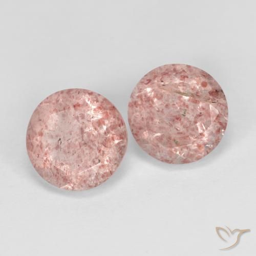 Gemme di Quarzo fragola Rosa terroso naturale da 2.73 ct, Rotondo, Trasparente