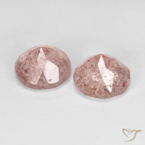 Gemme di Quarzo fragola Rosa terroso naturale da 2.73 ct, Rotondo, Trasparente