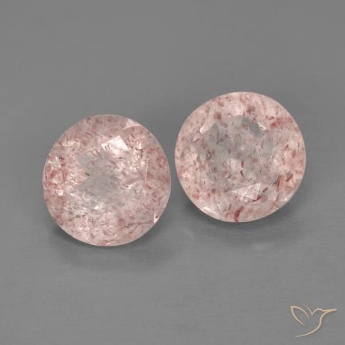 Gemme di Quarzo fragola Rosa chiaro naturale da 2.21 ct, Rotondo, Trasparente