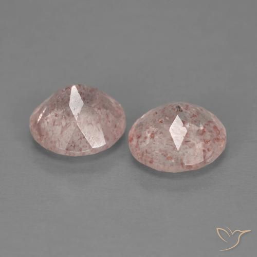 Gemme di Quarzo fragola Rosa chiaro naturale da 2.21 ct, Rotondo, Trasparente