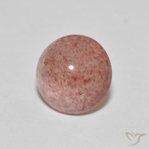 Quarzo fragola Rosso medio naturale da 2.47 ct, Rotondo, Traslucido