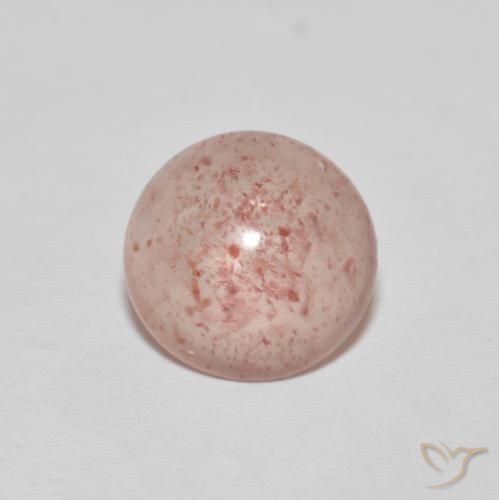 2.15ct Naturale Arancio rossastro pallido Quarzo fragola, Rotondo, Trasparente