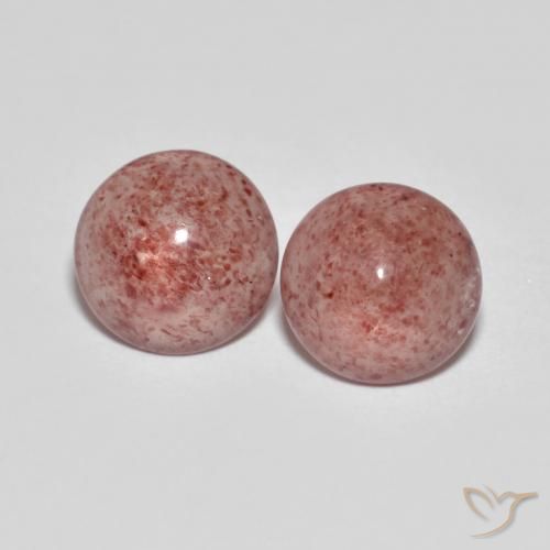 4.39ctw Naturale Rosa rossastra Quarzo Fragola, Rotondo, Traslucido