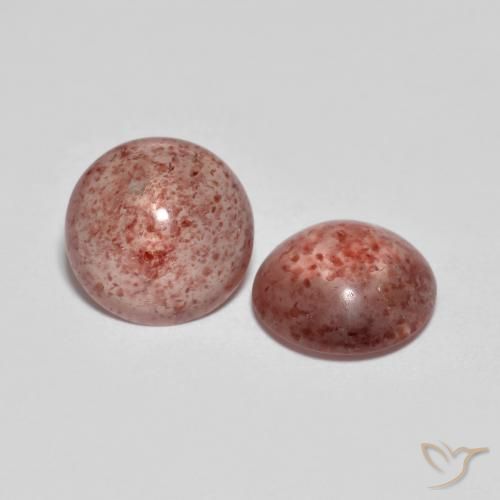 Gemme di Quarzo fragola Rosa medio naturale da 4.20 ct, Rotondo, Trasparente