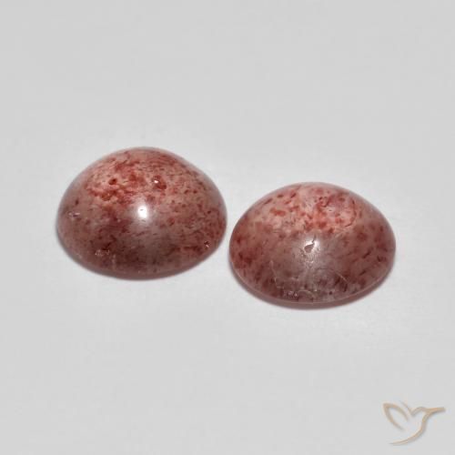 Gemme di Quarzo fragola Rosa medio naturale da 4.20 ct, Rotondo, Trasparente