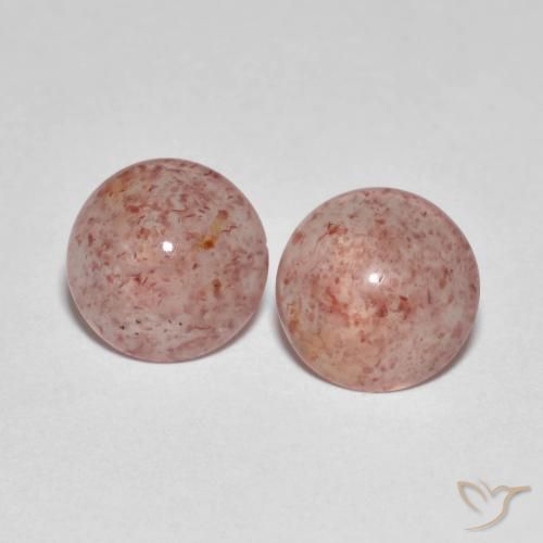 4.32ctw Naturale Coccinella rossa Quarzo Fragola, Rotondo, Trasparente