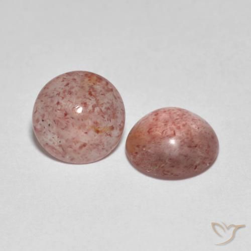 Gemme di Quarzo fragola Coccinella rossa naturale da 4.32 ct, Rotondo, Trasparente