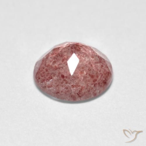 Quarzo fragola Rosa chiaro naturale da 1.15 ct, Rotondo, Trasparente